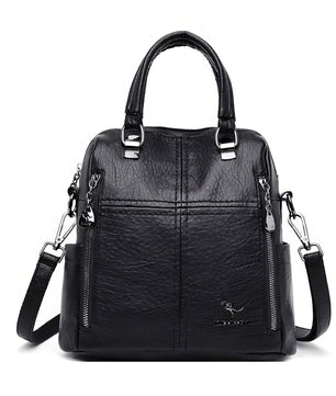Leather Backpack High Quality Women Shoulder Bags Multifunction Travel Backpack - Lusy Store LLC