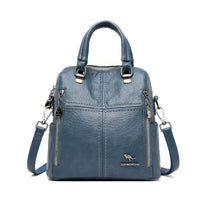 Leather Backpack High Quality Women Shoulder Bags Multifunction Travel Backpack - Lusy Store LLC