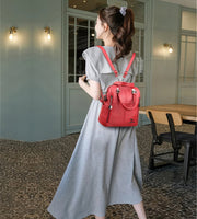 Leather Backpack High Quality Women Shoulder Bags Multifunction Travel Backpack - Lusy Store LLC