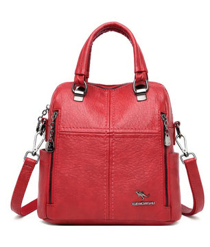 Leather Backpack High Quality Women Shoulder Bags Multifunction Travel Backpack - Lusy Store LLC