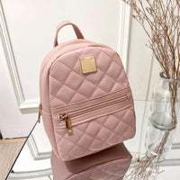 Leather Backpack Mini PU Leather Multifunction Crossbody Bag Luxury Shoulder Bag Pink 6.7x7.9x3.1 inches