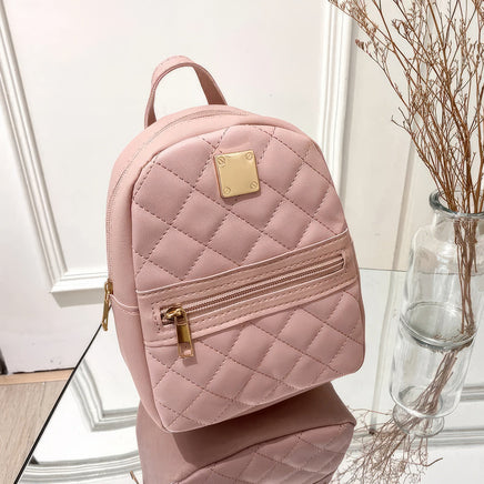 Leather Backpack Mini PU Leather Multifunction Crossbody Bag Luxury Shoulder Bag Pink 6.7x7.9x3.1 inches