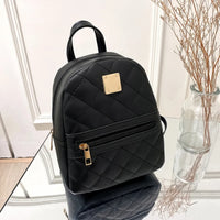Leather Backpack Mini PU Leather Multifunction Crossbody Bag Luxury Shoulder Bag Black 6.7x7.9x3.1 inches