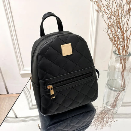 Leather Backpack Mini PU Leather Multifunction Crossbody Bag Luxury Shoulder Bag Black 6.7x7.9x3.1 inches