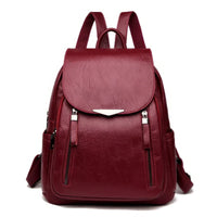 Leather Backpack PU Leather Handbag Shoulder Back For Girls Red 11.8x10.6x3.9 inch