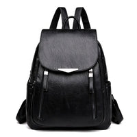 Leather Backpack PU Leather Handbag Shoulder Back For Girls Black 11.8x10.6x3.9 inch