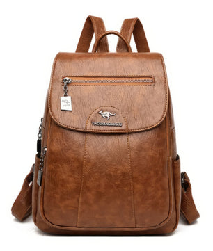 Leather Backpack Vintage Women Soft Leather Backpacks Casual Travel - Lusy Store LLC