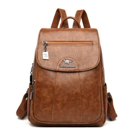 Leather Backpack Vintage Women Soft Leather Backpacks Casual Travel Brown 11.81x9.84x4.72 inch