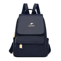 Leather Backpack Women High Quality Cow Leather Luxury Backpack Blue (L)10.2x(H)11.8x(W)4.7 inch