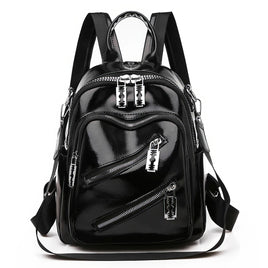Leather Backpack Women Teenagers Girls Fashion Pu Leather Travel Backpack Casual Shoulder Bag Black 11.02x9.06x4.72 inch