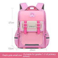 Lightweight One-piece Open Spine Protection Children's Schoolbag Small Pink