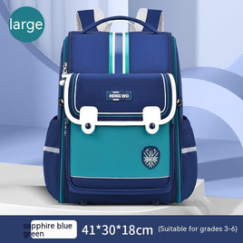 Lightweight Spine-Protecting Schoolbag for Female Primary School Students, Alleviates Burden Blue And Green Large