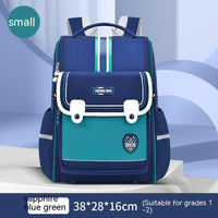 Lightweight Spine-Protecting Schoolbag for Female Primary School Students, Alleviates Burden Blue And Green Small Size