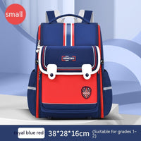 Lightweight Spine-Protecting Schoolbag for Female Primary School Students, Alleviates Burden Sapphire Blue Red Small Size