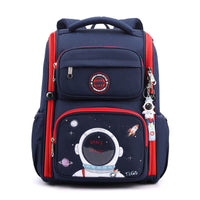 Lightweight Western-Style 3D Schoolbag for Primary School Students Blue Spaceman