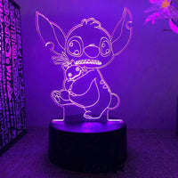Lilo & Stitch 3D LED Figurine Night Light - USB Table Lamp for Bedroom Decoration 7 colors D12