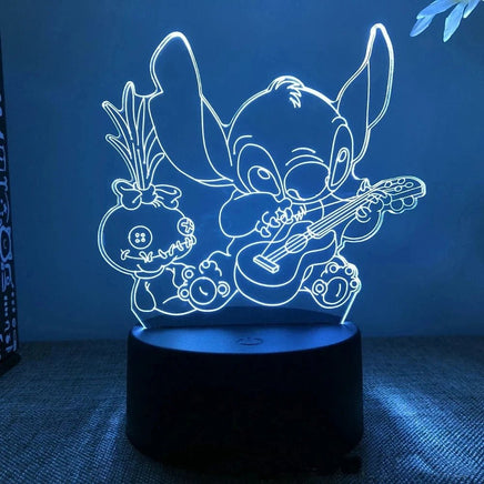 Lilo & Stitch 3D LED Figurine Night Light - USB Table Lamp for Bedroom Decoration