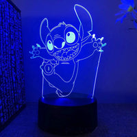 Lilo & Stitch 3D LED Figurine Night Light - USB Table Lamp for Bedroom Decoration 7 colors D8