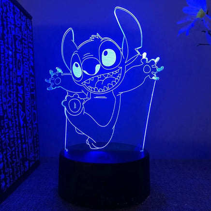 Lilo & Stitch 3D LED Figurine Night Light - USB Table Lamp for Bedroom Decoration 7 colors D8