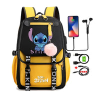 Lilo & Stitch Canvas Backpack for Girls - Anime School Bag with Laptop Compartment - Lusy Store LLC