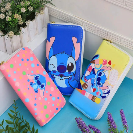 Lilo & Stitch Character Coin Purse with Mickey Mouse and Elsa
