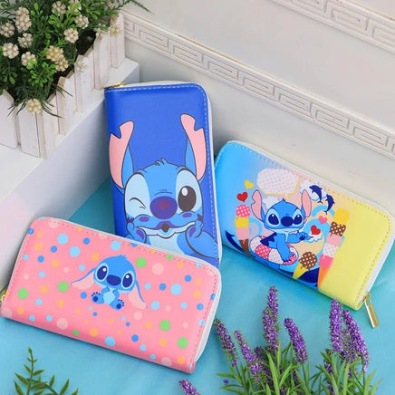 Lilo & Stitch Character Coin Purse with Mickey Mouse and Elsa