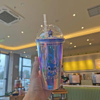 Lilo & Stitch Double Layer Plastic Water Cup Portable and Creative Gift Mug for Milk, Coffee 3 450ml