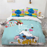 Lilo & Stitch Duvet Cover Cartoon Animation Style Single Double Bedding Set King Size Room Decoration 12