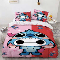 Lilo & Stitch Duvet Cover Cartoon Animation Style Single Double Bedding Set King Size Room Decoration 11
