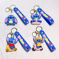 Lilo & Stitch Keychain - Cute Pink Angel Stitch Pendant Keychain for Women and Girls