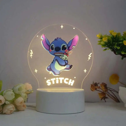 Lilo & Stitch Night Light for Children's Bedroom Decor and Christmas Gift Stitch-5 usb warm color