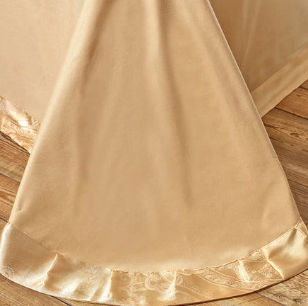Luxury Bedding Sets Beige Embroidered Cotton Bedspread King Queen Size Luxury Bed Room - Lusy Store LLC