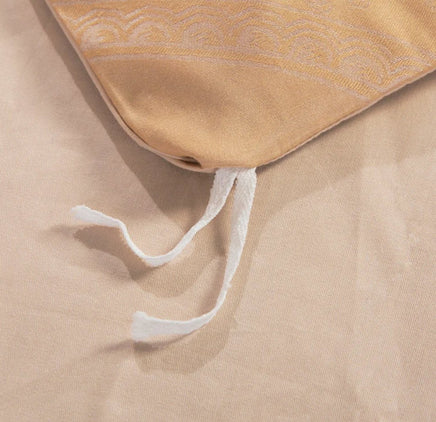 Luxury Bedding Sets Beige Embroidered Cotton Bedspread King Queen Size Luxury Bed Room - Lusy Store LLC