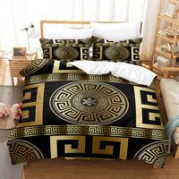Luxury Brushed Chemical Fiber Digital Golden Pattern Bedding Set 14 Style