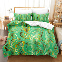 Luxury Brushed Chemical Fiber Digital Golden Pattern Bedding Set 17 Style