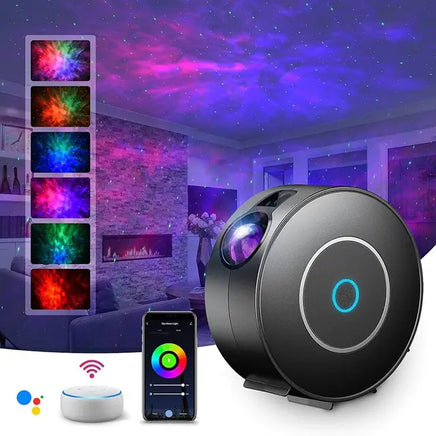 Smart Galaxy Projector: Colorful Starry Sky Black Round