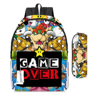 Mario Backpack 2pcs/set School Bag Cartoon Pencil Case Elementary and Middle School - Lusy Store LLC