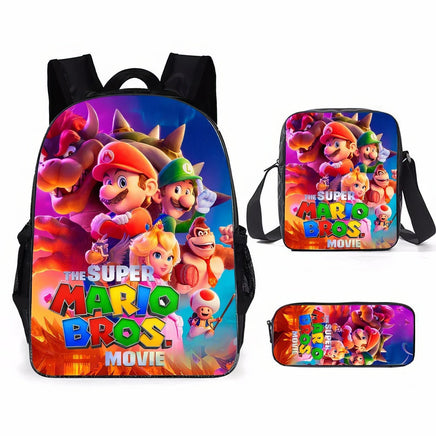 Mario Backpack 3pcs/set Shoulder Bag Boys Children Versatile Bag School Bag - Lusy Store LLC