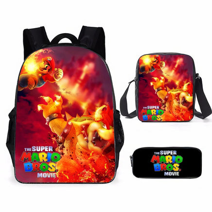Mario Backpack 3pcs/set Shoulder Bag Boys Children Versatile Bag School Bag - Lusy Store LLC