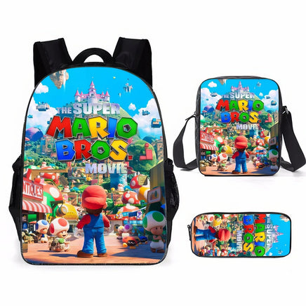 Mario Backpack 3pcs/set Shoulder Bag Boys Children Versatile Bag School Bag - Lusy Store LLC