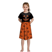 Maximize your child's Halloween fun with this Girls' Short-sleeved Funny Digital Printed Dress B420 1003