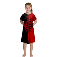 Maximize your child's Halloween fun with this Girls' Short-sleeved Funny Digital Printed Dress B420 1002