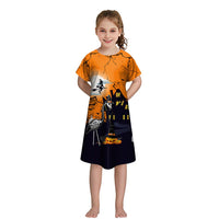Maximize your child's Halloween fun with this Girls' Short-sleeved Funny Digital Printed Dress B420 1006