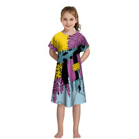Maximize your child's Halloween fun with this Girls' Short-sleeved Funny Digital Printed Dress B420 1009