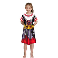 Maximize your child's Halloween fun with this Girls' Short-sleeved Funny Digital Printed Dress B420 1004