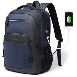 Men's Casual Schoolbag for Students with Laptop Compartment Blue