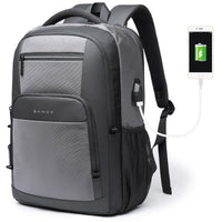 Men's Casual Schoolbag for Students with Laptop Compartment Gray