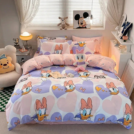 Mickey Minnie Bedding Set Kids Duvet Cover Kawaii Cute Double Single Size for Children Gifts Queen King Size 2