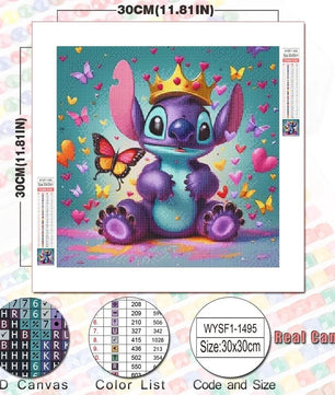 Mickey Mouse 5D Diamond Painting Kit with Lilo and Stitch Characters Cute Gift - Lusy Store LLC