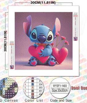 Mickey Mouse 5D Diamond Painting Kit with Lilo and Stitch Characters Cute Gift - Lusy Store LLC